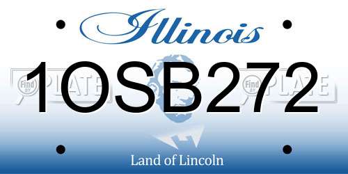 1OSB272 Illinois License Plate