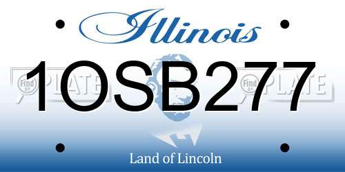 1OSB277 Illinois License Plate
