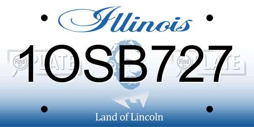 1OSB727 Illinois License Plate