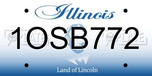 1OSB772 Illinois License Plate