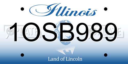 1OSB989 Illinois License Plate