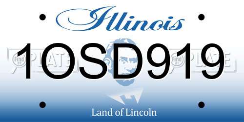 1OSD919 Illinois License Plate