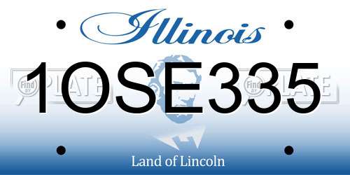 1OSE335 Illinois License Plate