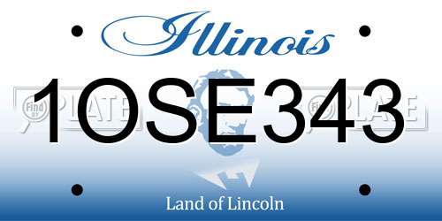 1OSE343 Illinois License Plate