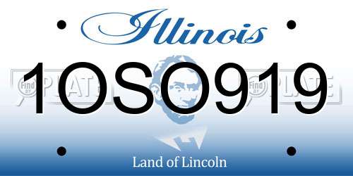 1OSO919 Illinois License Plate