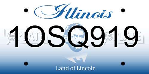 1OSQ919 Illinois License Plate