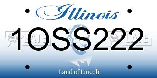 1OSS222 Illinois License Plate