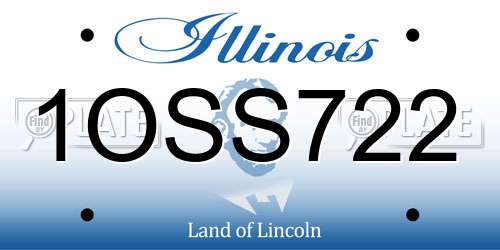 1OSS722 Illinois License Plate
