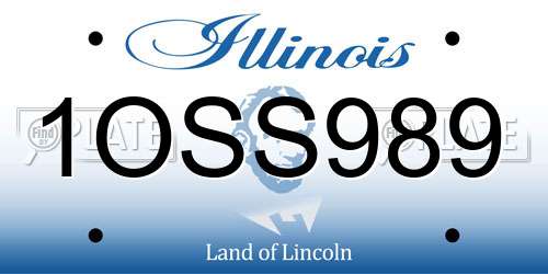 1OSS989 Illinois License Plate
