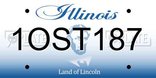 1OST187 Illinois License Plate