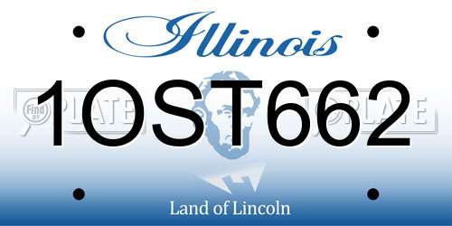 1OST662 Illinois License Plate