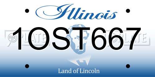 1OST667 Illinois License Plate