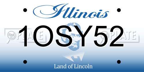 1OSY52 Illinois License Plate