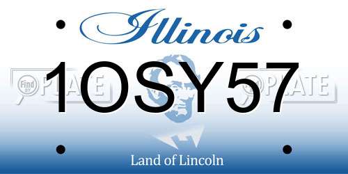 1OSY57 Illinois License Plate