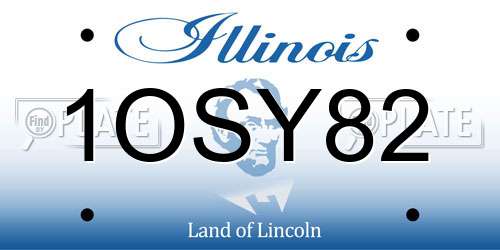 1OSY82 Illinois License Plate
