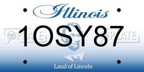 1OSY87 Illinois License Plate