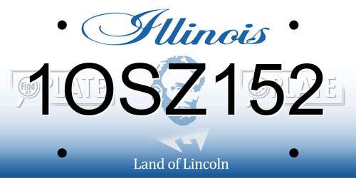 1OSZ152 Illinois License Plate