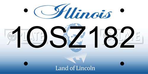 1OSZ182 Illinois License Plate