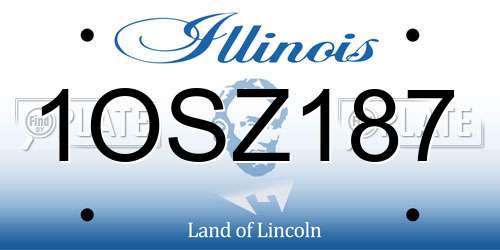 1OSZ187 Illinois License Plate