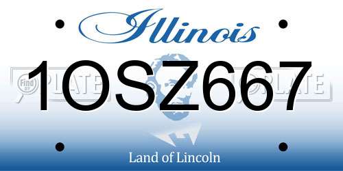 1OSZ667 Illinois License Plate