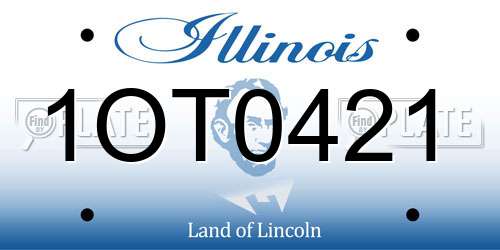 1OT0421 Illinois License Plate