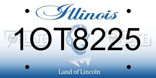 1OT8225 Illinois License Plate
