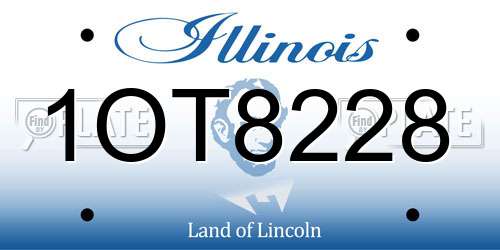 1OT8228 Illinois License Plate