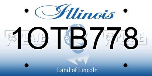 1OTB778 Illinois License Plate