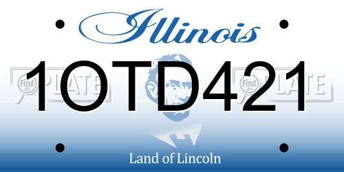 1OTD421 Illinois License Plate