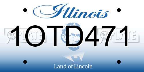1OTD471 Illinois License Plate