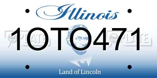 1OTO471 Illinois License Plate