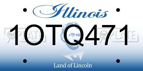 1OTQ471 Illinois License Plate