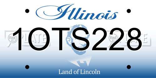 1OTS228 Illinois License Plate