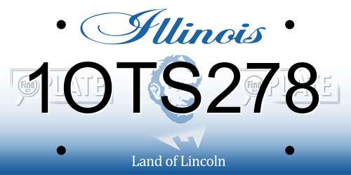 1OTS278 Illinois License Plate