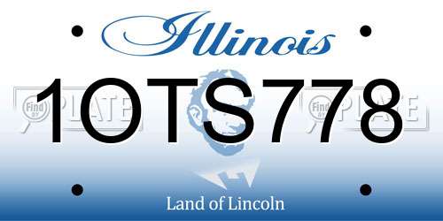 1OTS778 Illinois License Plate