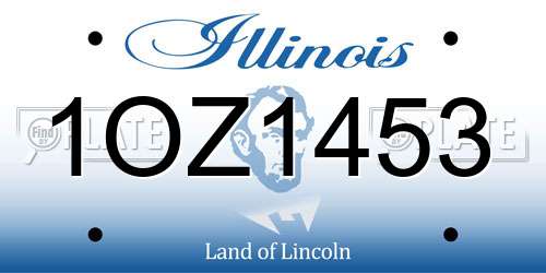 1OZ1453 Illinois License Plate