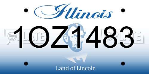 1OZ1483 Illinois License Plate