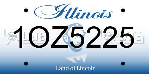1OZ5225 Illinois License Plate