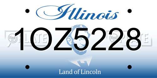 1OZ5228 Illinois License Plate