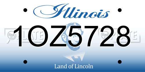 1OZ5728 Illinois License Plate