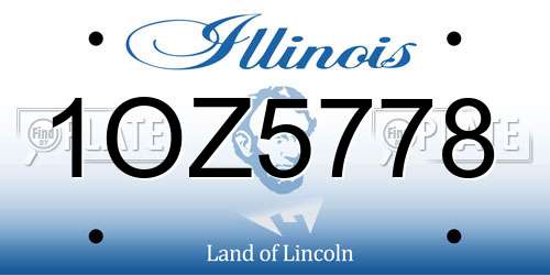 1OZ5778 Illinois License Plate