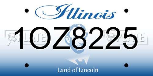 1OZ8225 Illinois License Plate