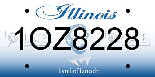 1OZ8228 Illinois License Plate