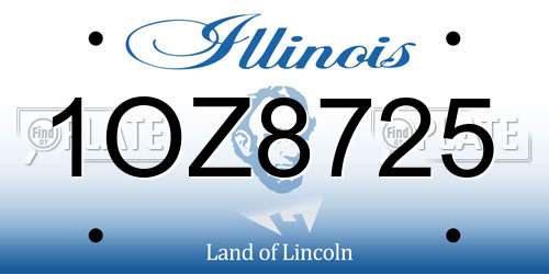 1OZ8725 Illinois License Plate
