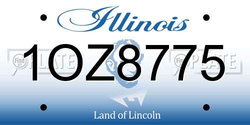 1OZ8775 Illinois License Plate