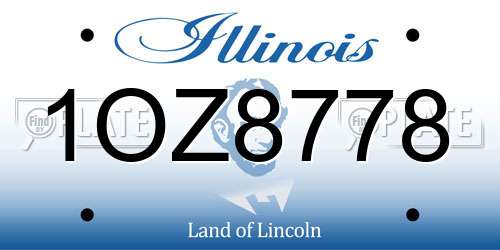 1OZ8778 Illinois License Plate
