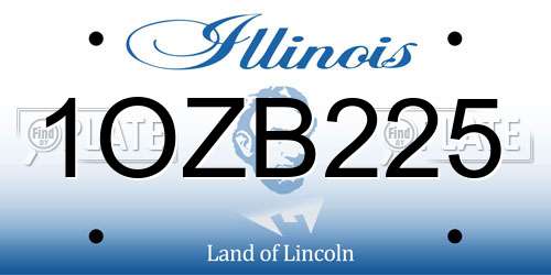 1OZB225 Illinois License Plate