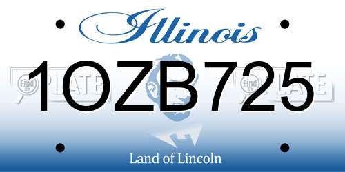 1OZB725 Illinois License Plate