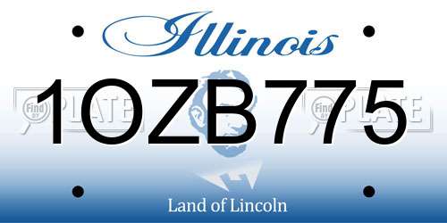 1OZB775 Illinois License Plate