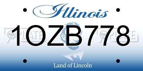 1OZB778 Illinois License Plate